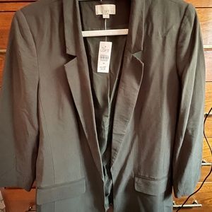 NWT loft olive blazer open no closure size 10